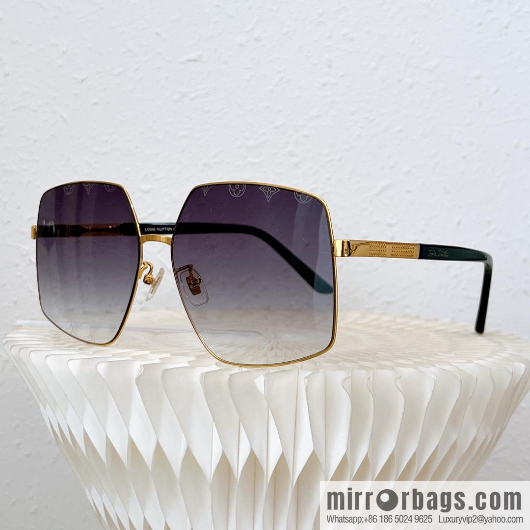 LV Louis Vuitton Metal Large Frame Unisex Sunglasses