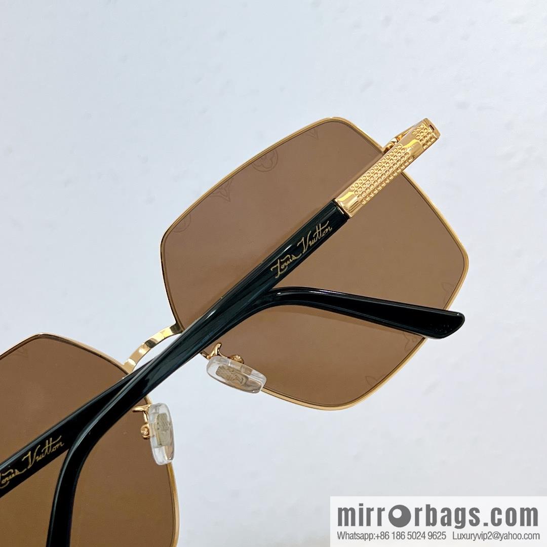 LV Louis Vuitton Metal Large Frame Unisex Sunglasses