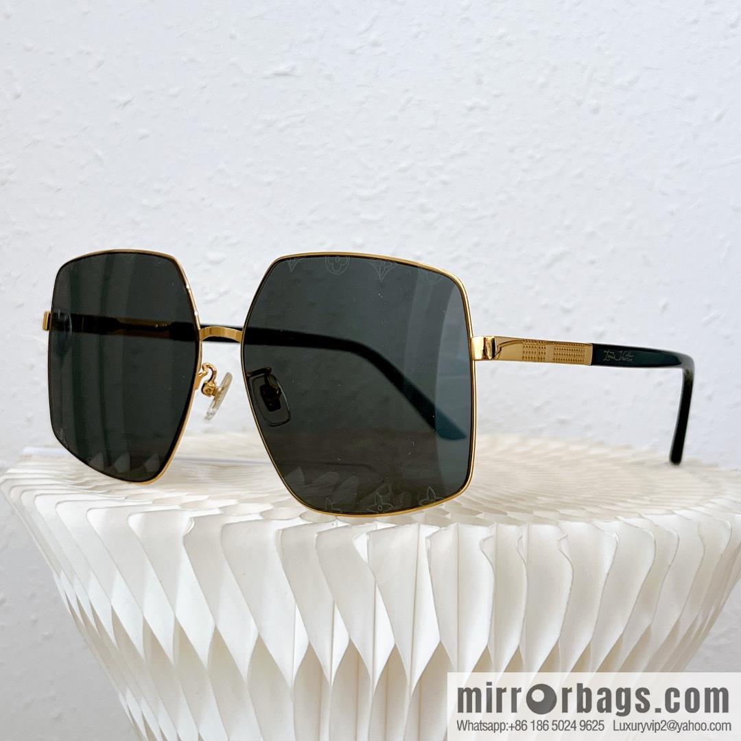 LV Louis Vuitton Metal Large Frame Unisex Sunglasses