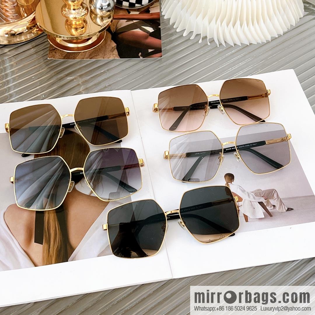LV Louis Vuitton Metal Large Frame Unisex Sunglasses