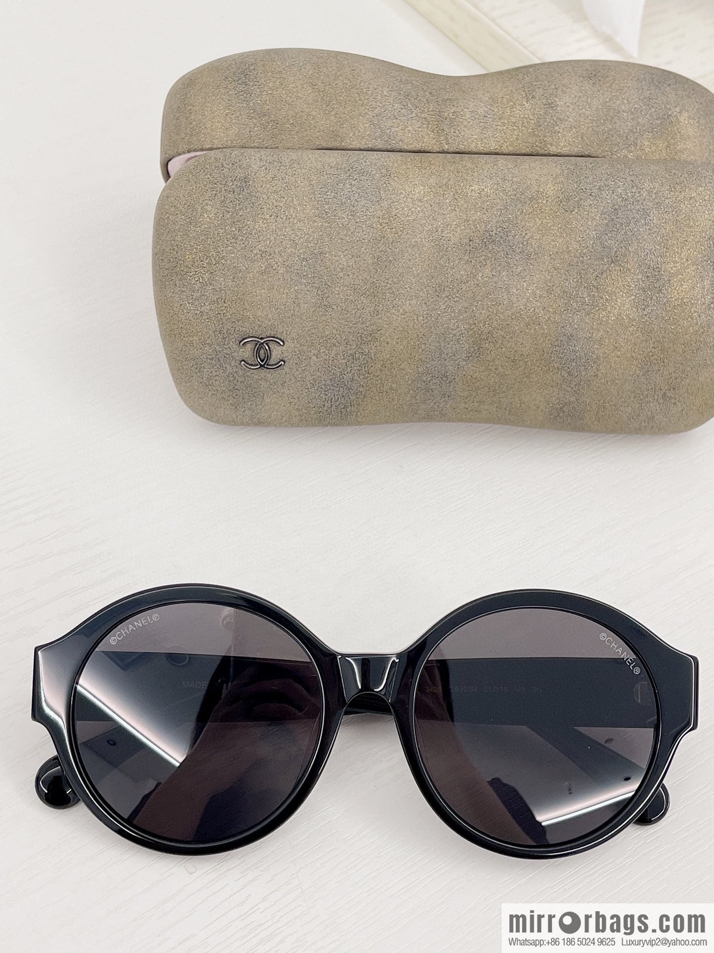Chanel round plate women's sunglasses
