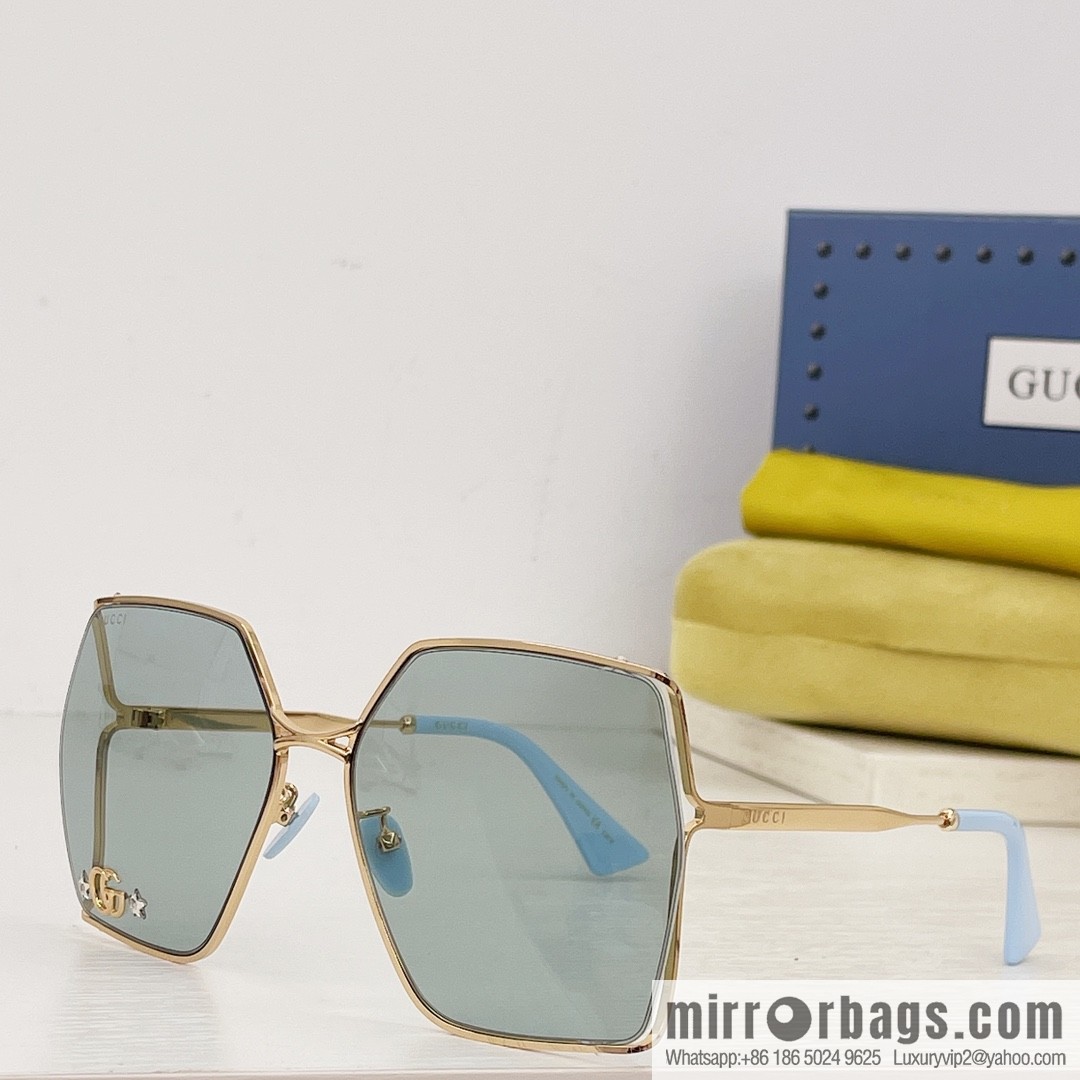 GUCCI Gucci three-dimensional logo hollow out large frame women's sunglasses