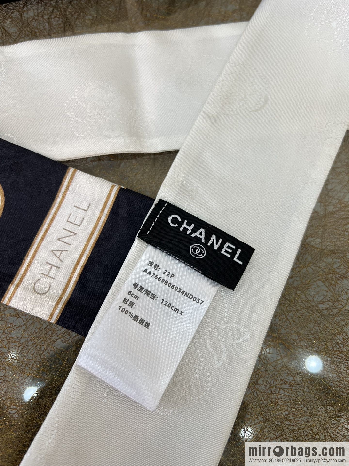 CHANEL CHANEL Double C Logo 100% silk headband