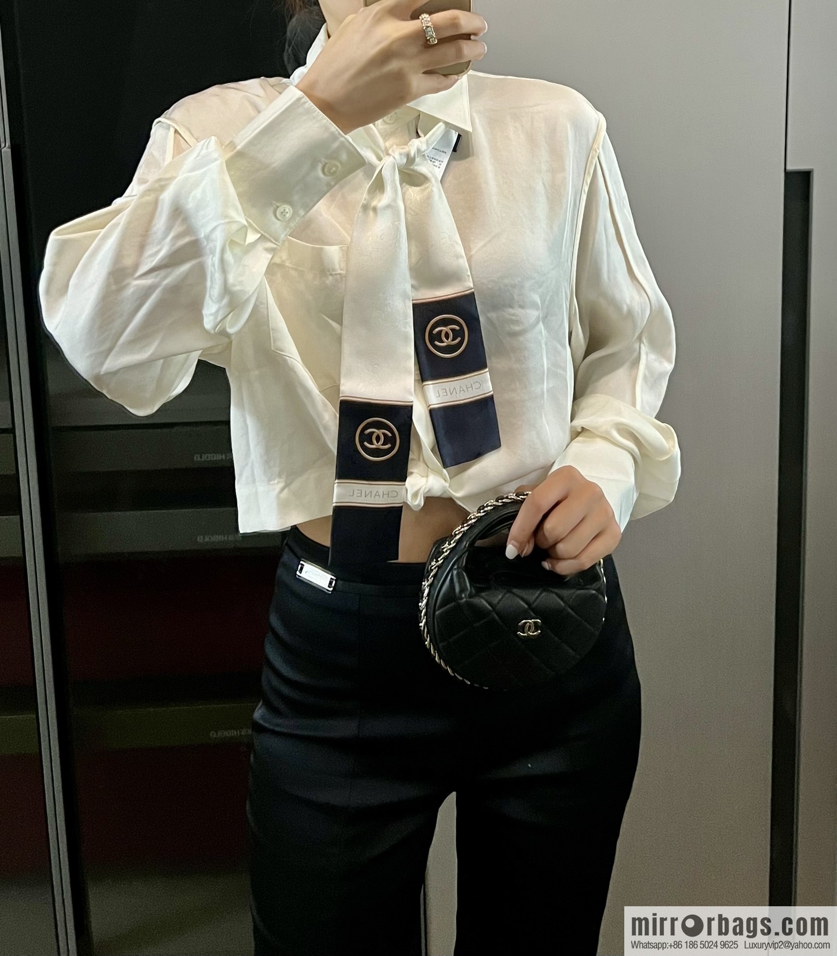 CHANEL CHANEL Double C Logo 100% silk headband