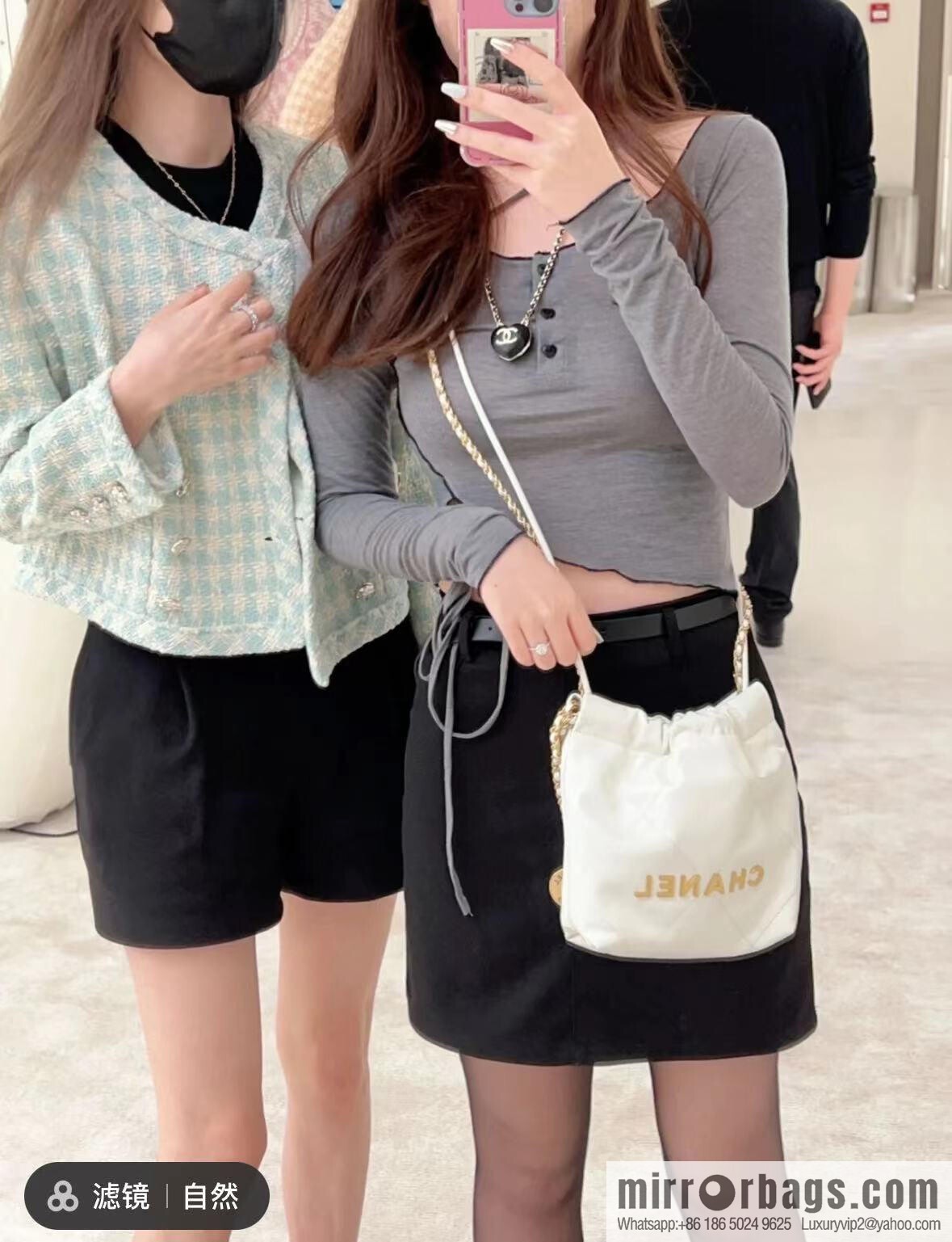 𝗖𝗛𝗔𝗡𝗘𝗟✦ 23s spring and summer new 22Mini bag original leather, white 🤍 AS3980