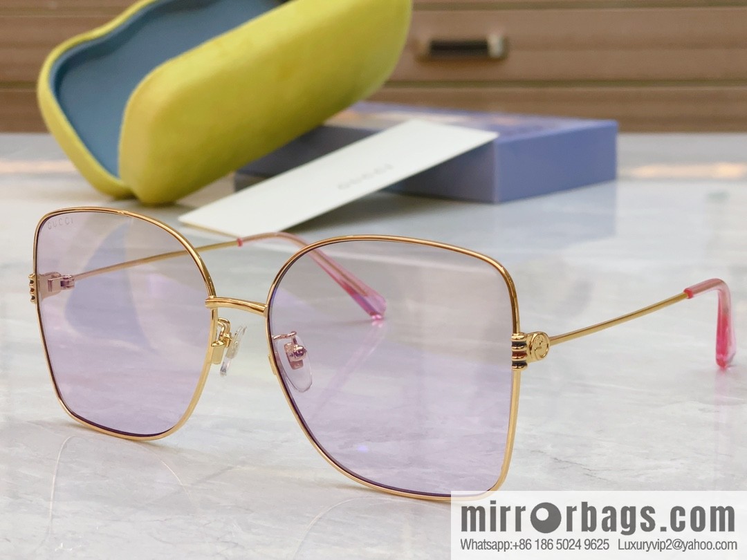 GUCCI Gucci's new retro gold silk simple sunglasses