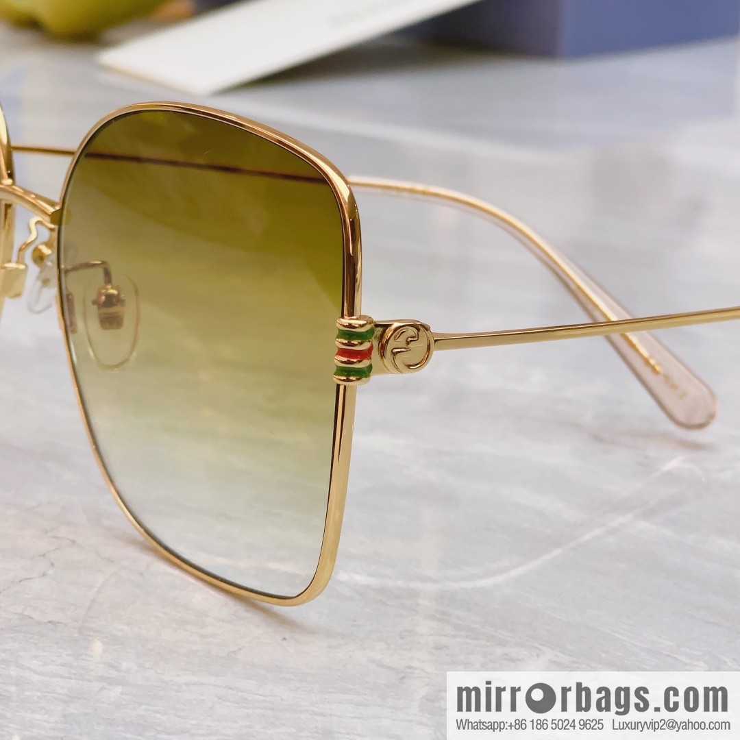 GUCCI Gucci's new retro gold silk simple sunglasses