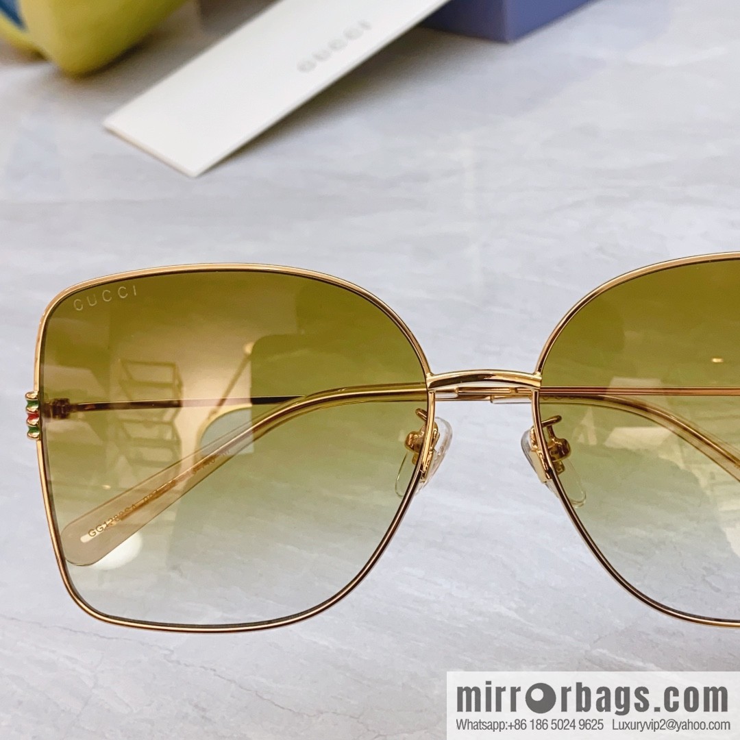 GUCCI Gucci's new retro gold silk simple sunglasses