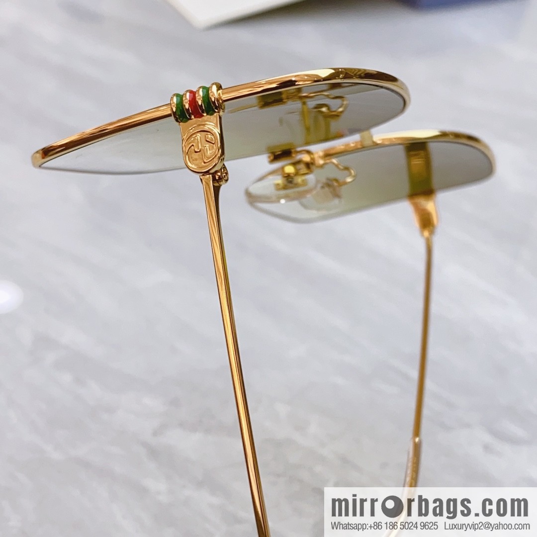GUCCI Gucci's new retro gold silk simple sunglasses