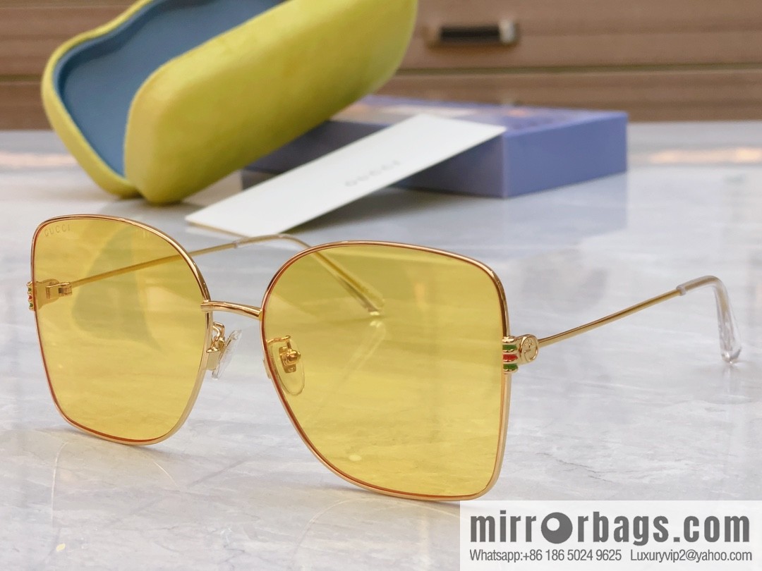 GUCCI Gucci's new retro gold silk simple sunglasses