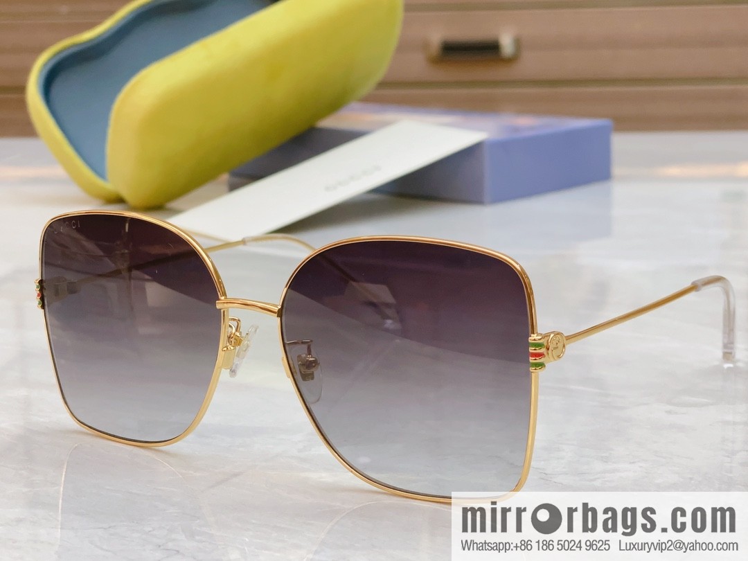 GUCCI Gucci's new retro gold silk simple sunglasses