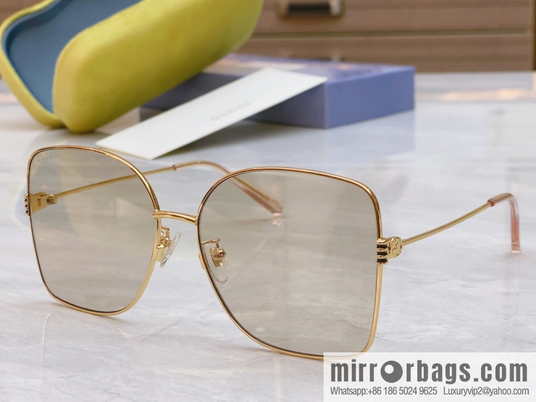GUCCI Gucci's new retro gold silk simple sunglasses