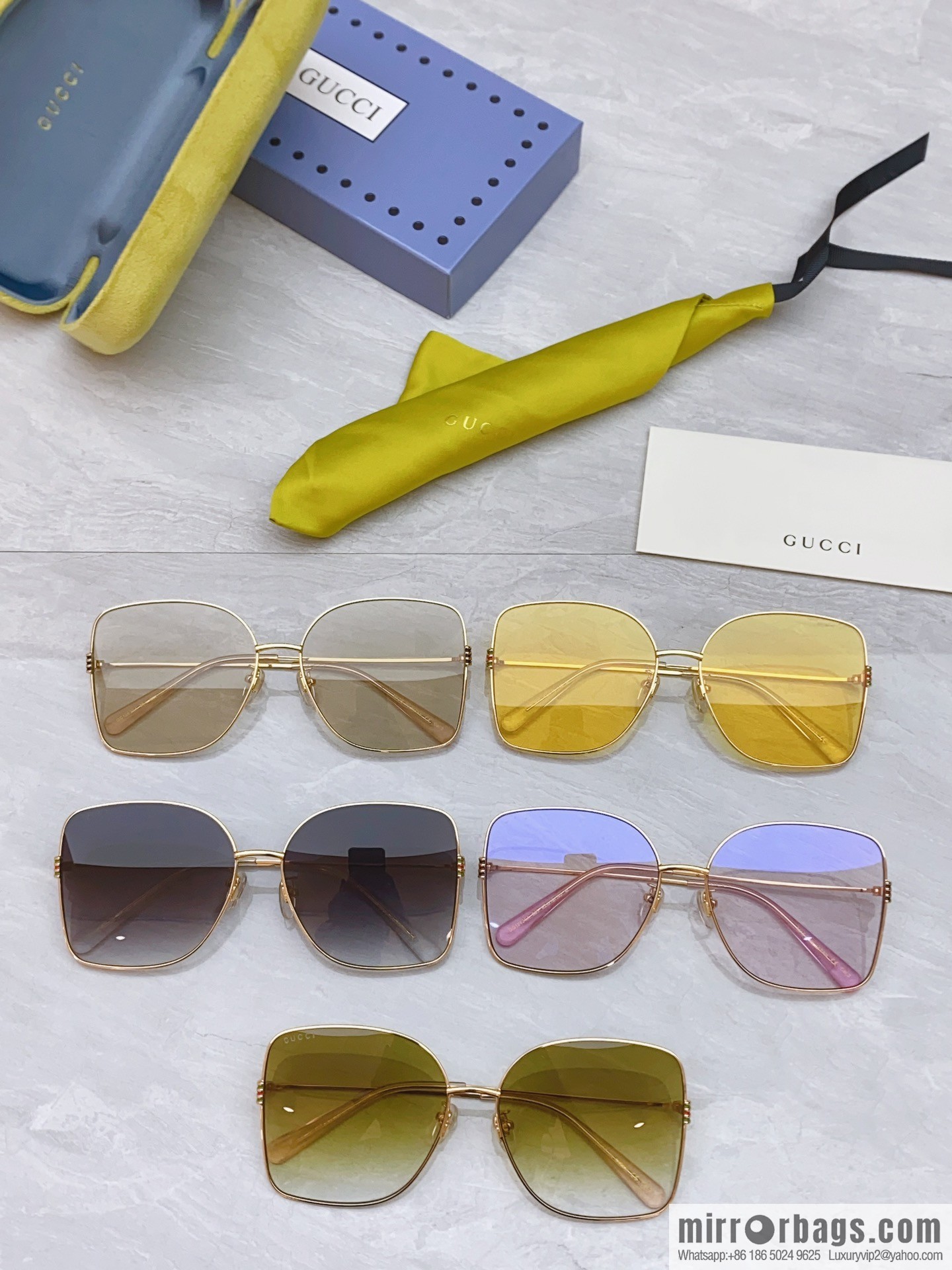 GUCCI Gucci's new retro gold silk simple sunglasses