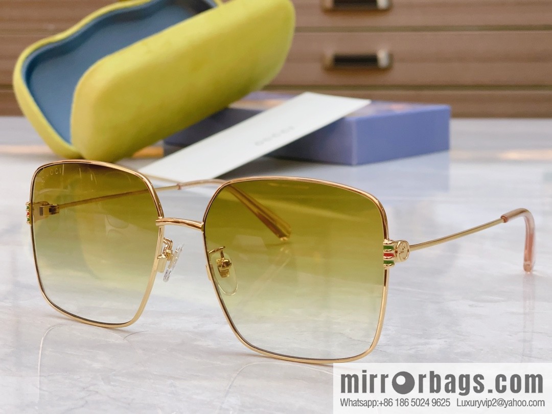 GUCCI Gucci's new retro gold silk simple sunglasses sunglasses