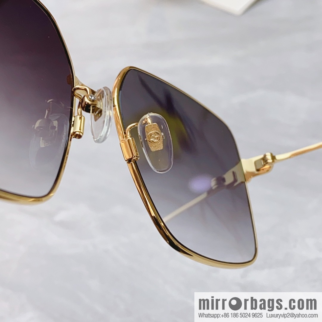 GUCCI Gucci's new retro gold silk simple sunglasses sunglasses