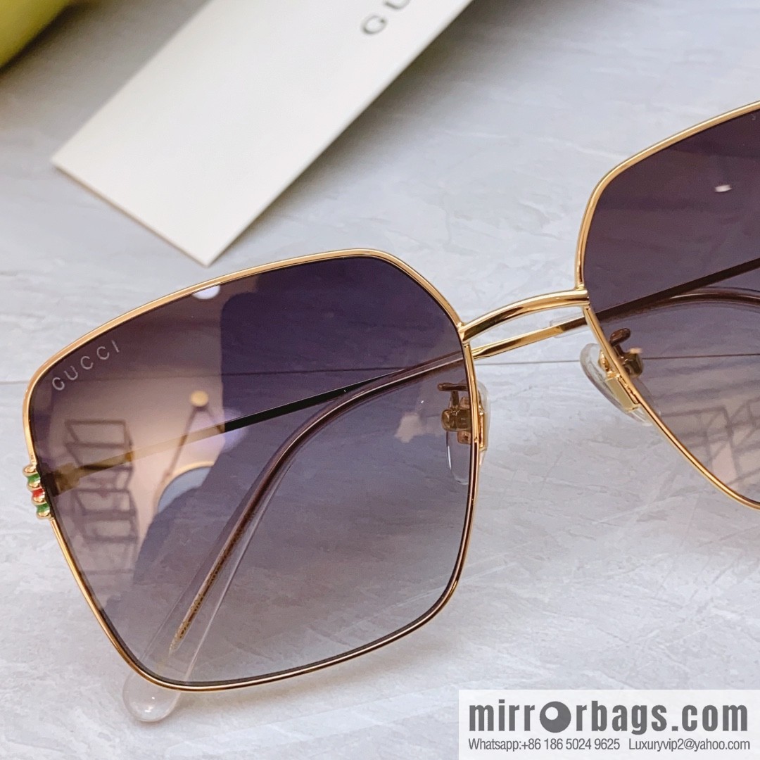 GUCCI Gucci's new retro gold silk simple sunglasses sunglasses