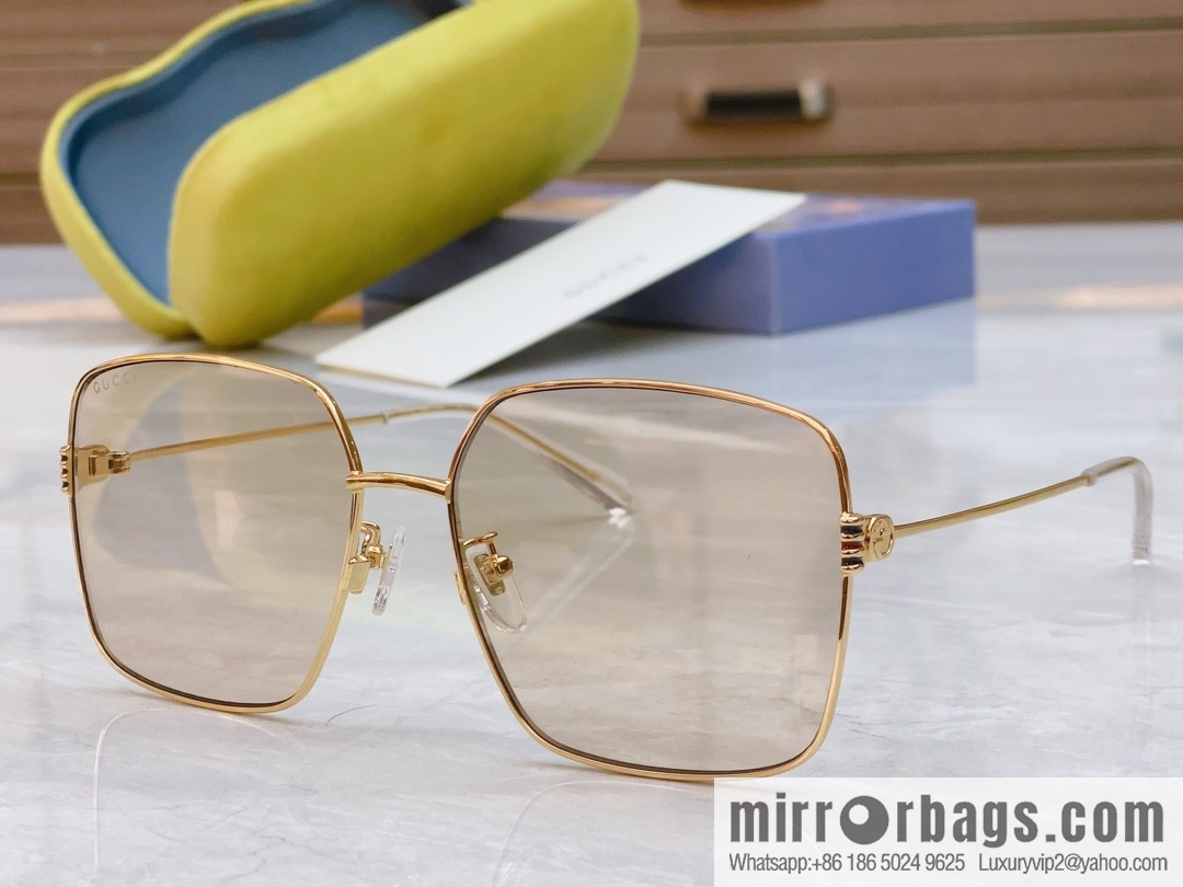 GUCCI Gucci's new retro gold silk simple sunglasses sunglasses
