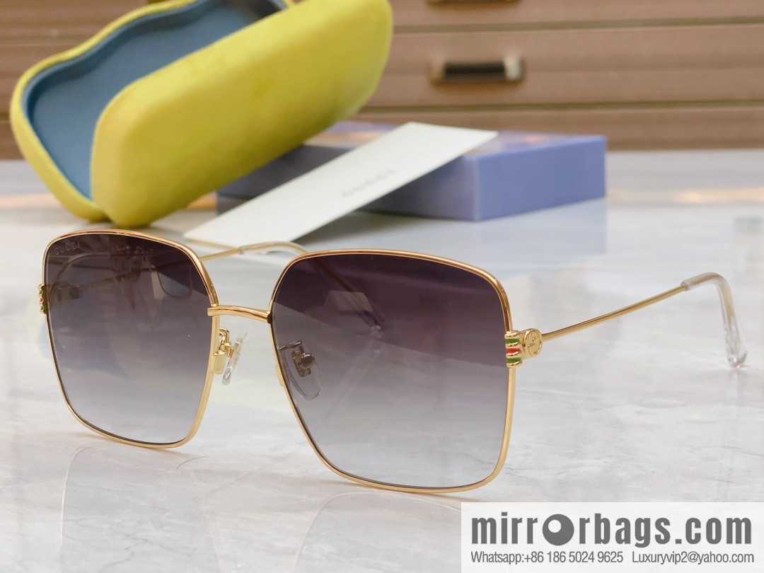 GUCCI Gucci's new retro gold silk simple sunglasses sunglasses