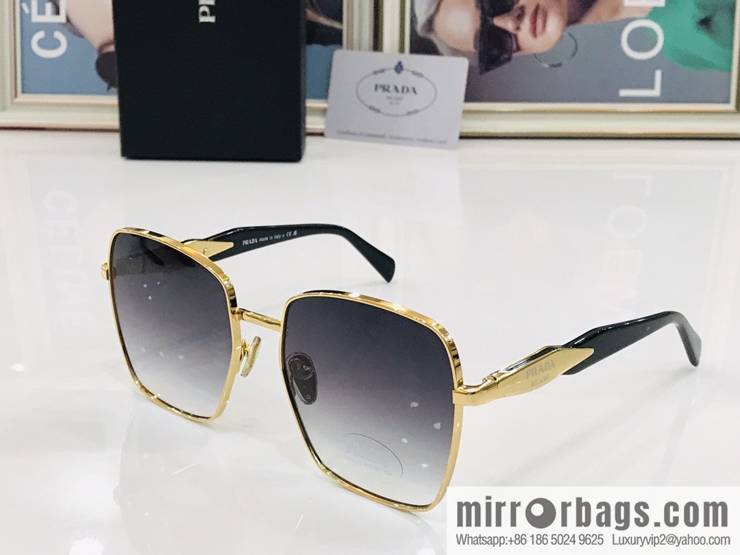 PRADA Metal Frame Unisex Sunglasses
