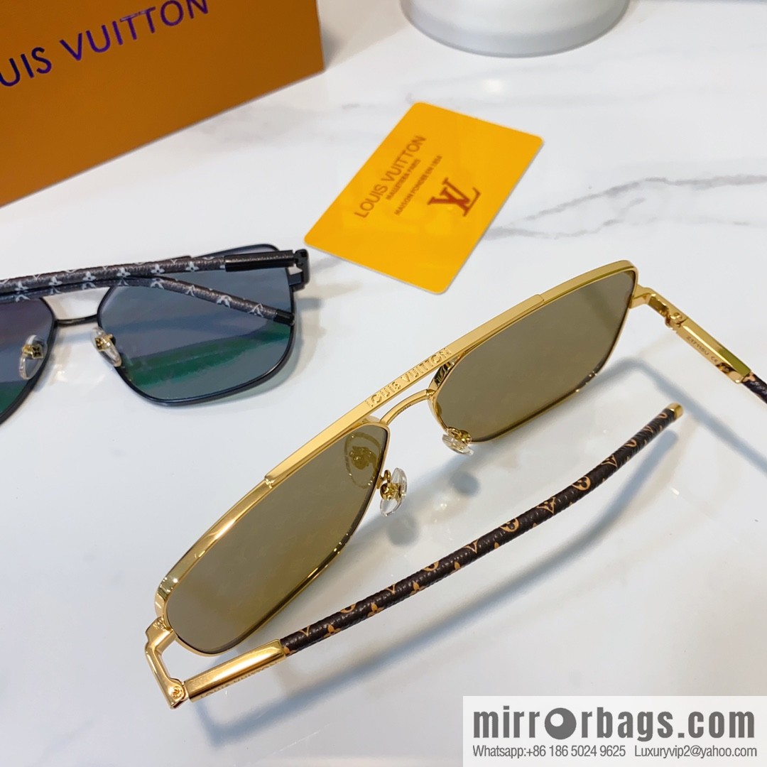 LV Louis Vuitton Metal Frame Unisex Sunglasses