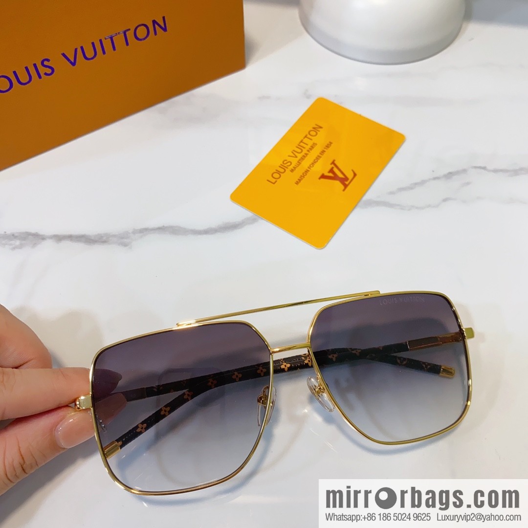 LV Louis Vuitton Metal Frame Unisex Sunglasses