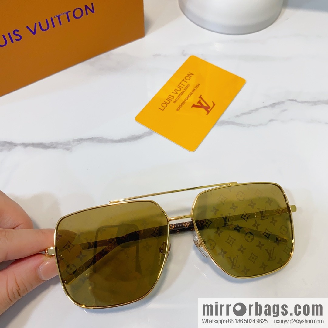 LV Louis Vuitton Metal Frame Unisex Sunglasses
