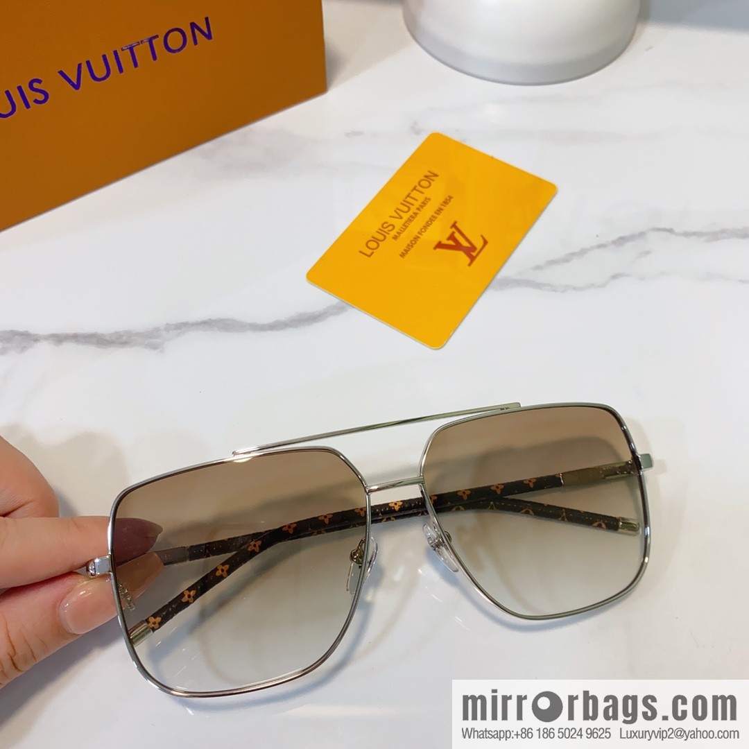 LV Louis Vuitton Metal Frame Unisex Sunglasses