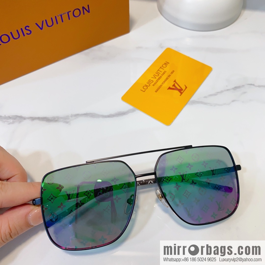LV Louis Vuitton Metal Frame Unisex Sunglasses
