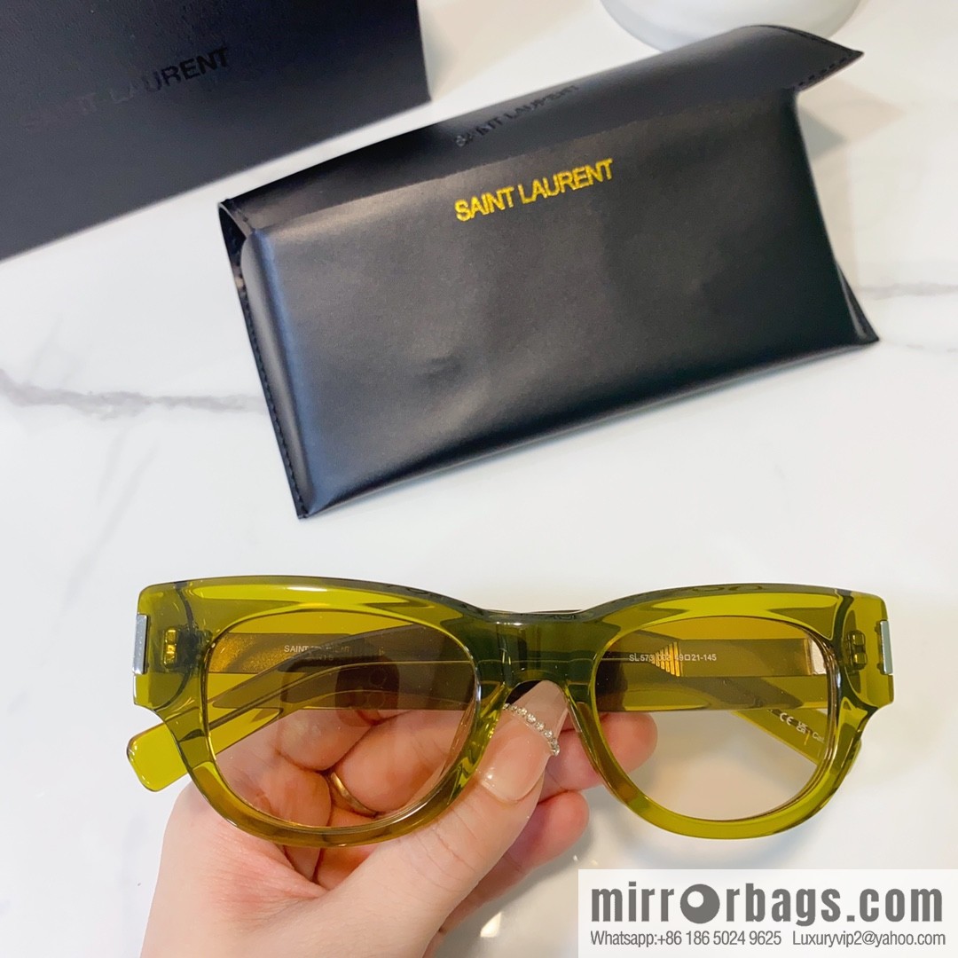 SAINT LAURNT Saint Laurent logo round frame women's sunglasses