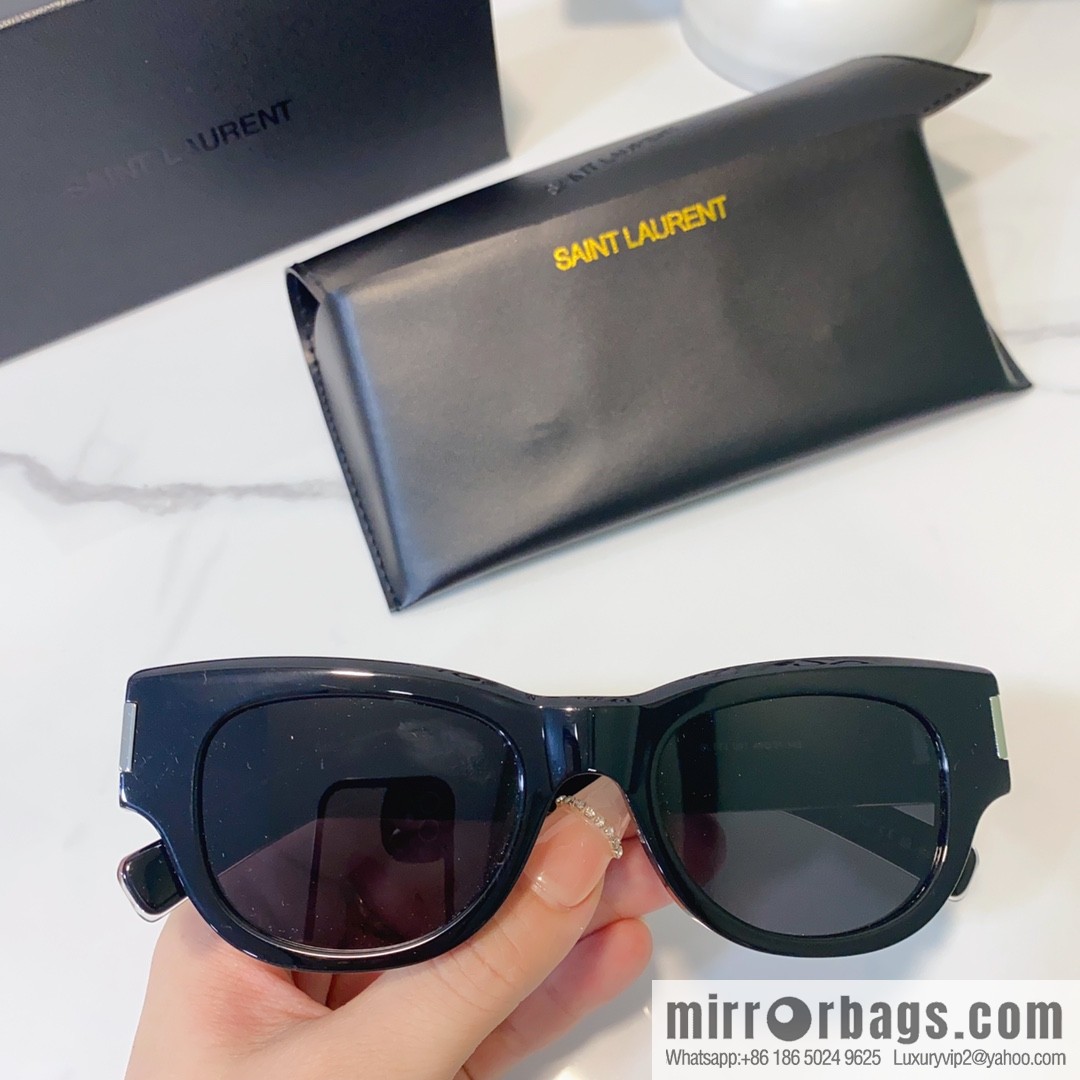 SAINT LAURNT Saint Laurent logo round frame women's sunglasses