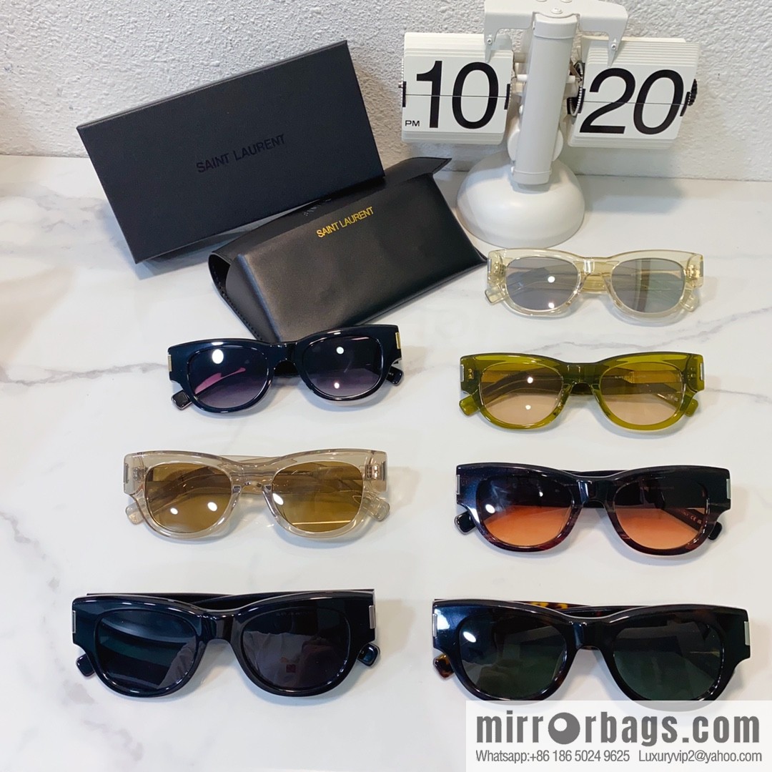 SAINT LAURNT Saint Laurent logo round frame women's sunglasses