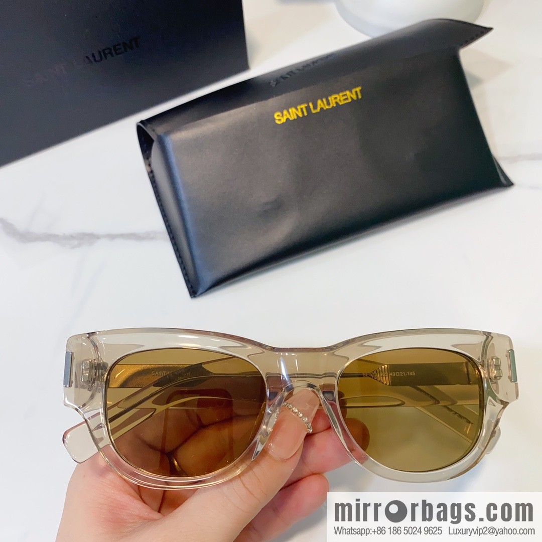 SAINT LAURNT Saint Laurent logo round frame women's sunglasses