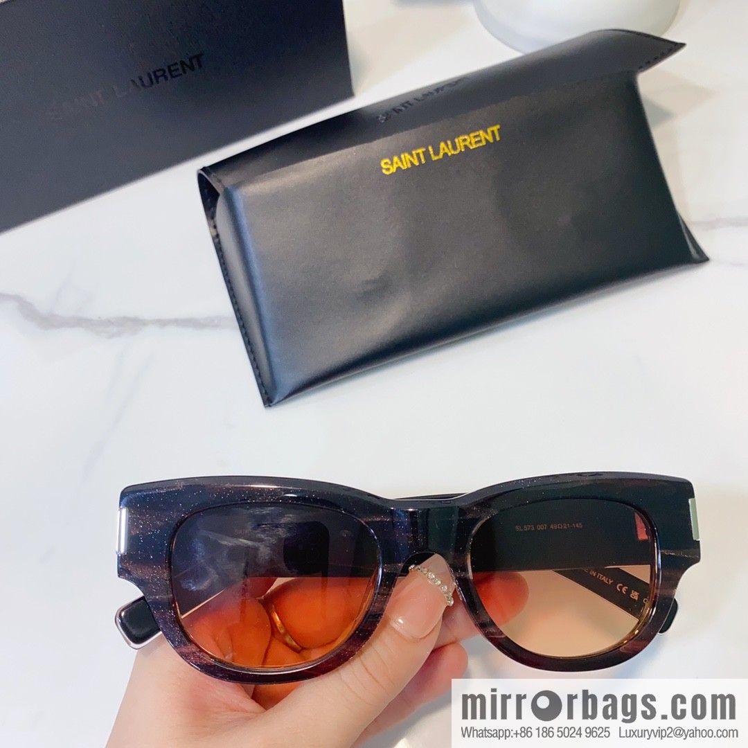 SAINT LAURNT Saint Laurent logo round frame women's sunglasses