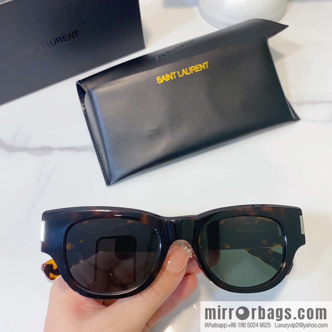 SAINT LAURNT Saint Laurent logo round frame women's sunglasses