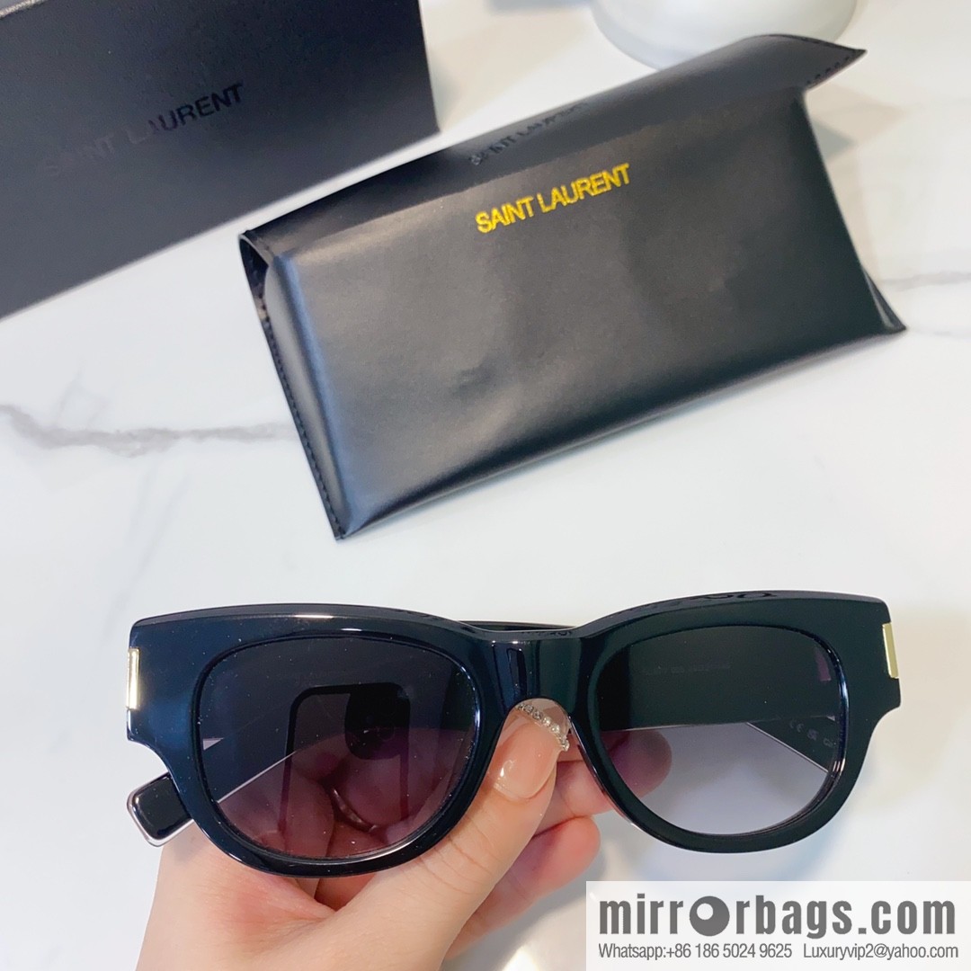SAINT LAURNT Saint Laurent logo round frame women's sunglasses