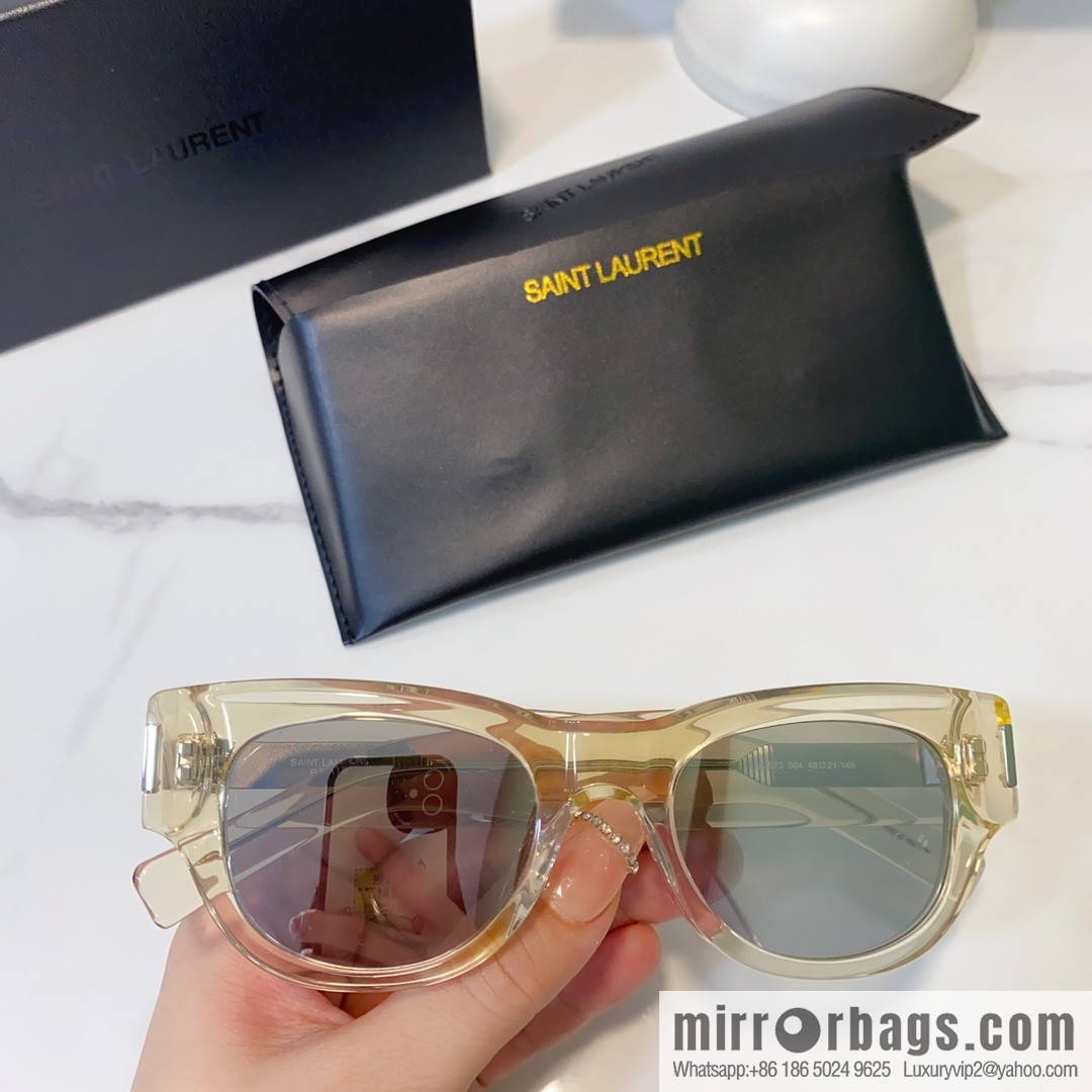 SAINT LAURNT Saint Laurent logo round frame women's sunglasses