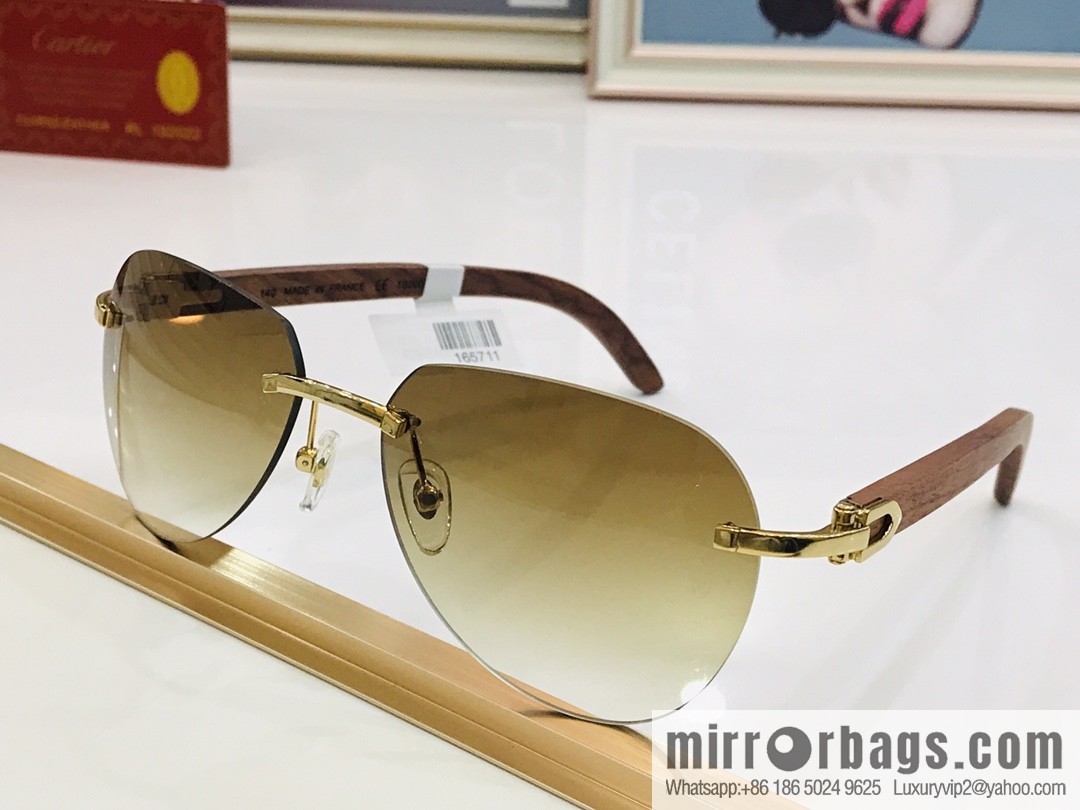 Cartier Wooden temple Unisex sunglasses