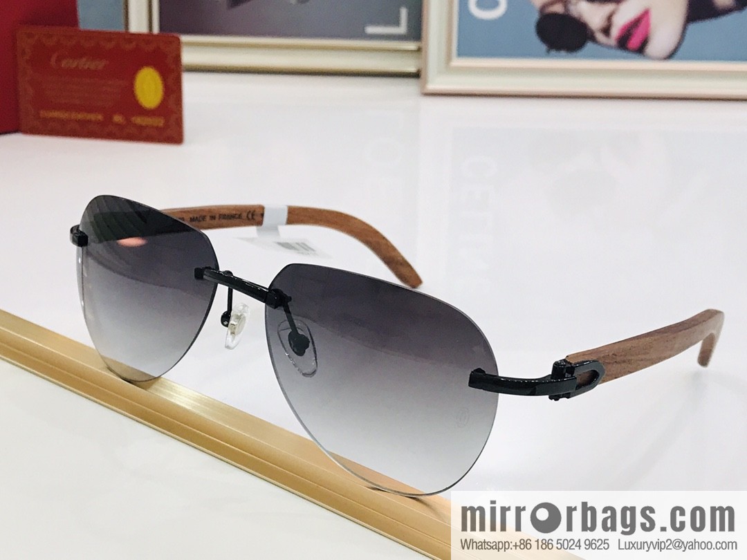 Cartier Wooden temple Unisex sunglasses