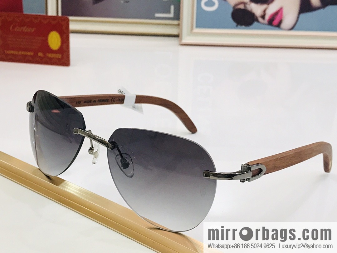 Cartier Wooden temple Unisex sunglasses