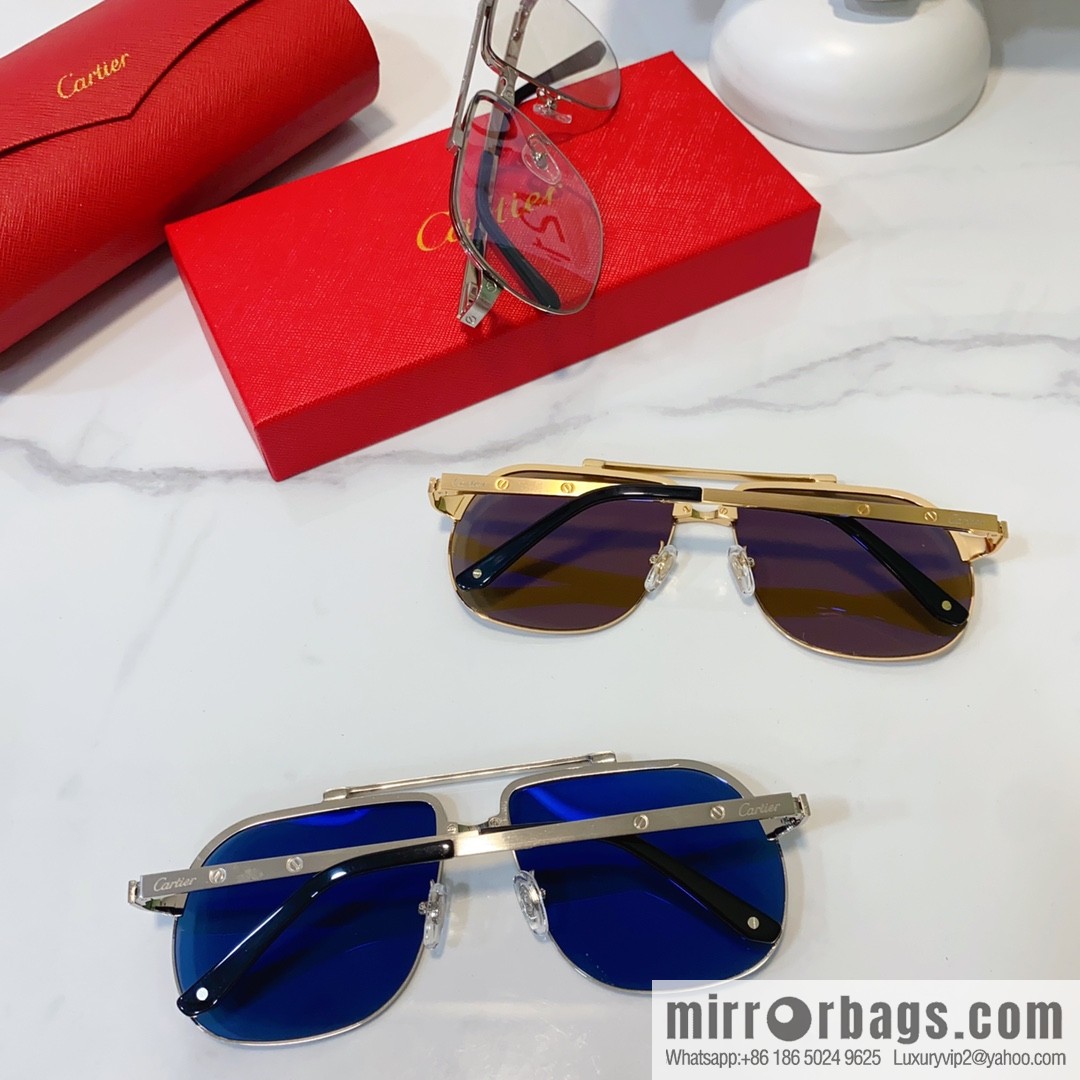 Cartier Cartier half-frame unisex sunglasses