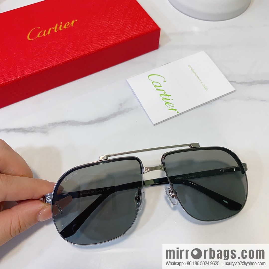 Cartier Cartier half-frame unisex sunglasses