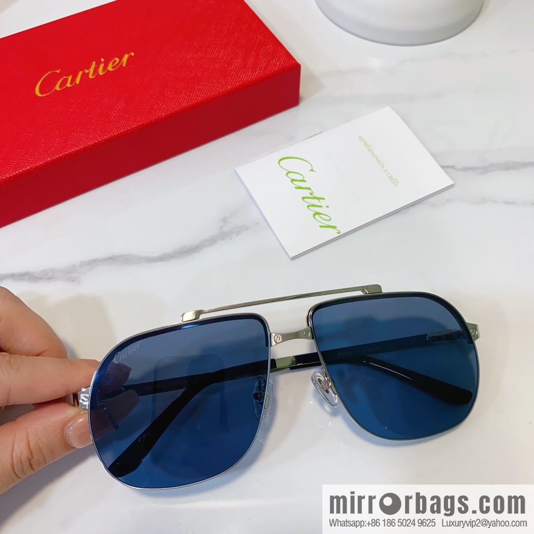 Cartier Cartier half-frame unisex sunglasses