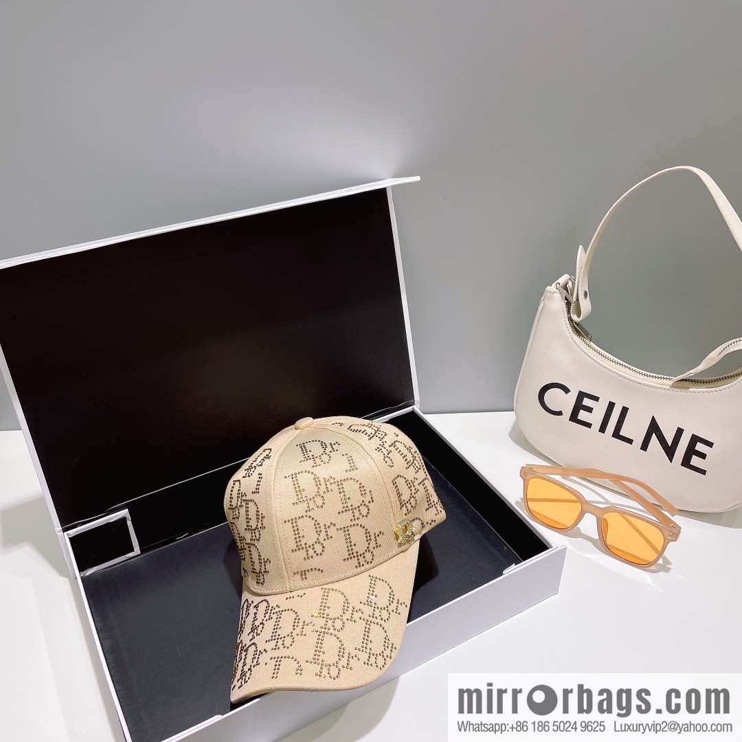 Dior full diamond logo unisex baseball cap