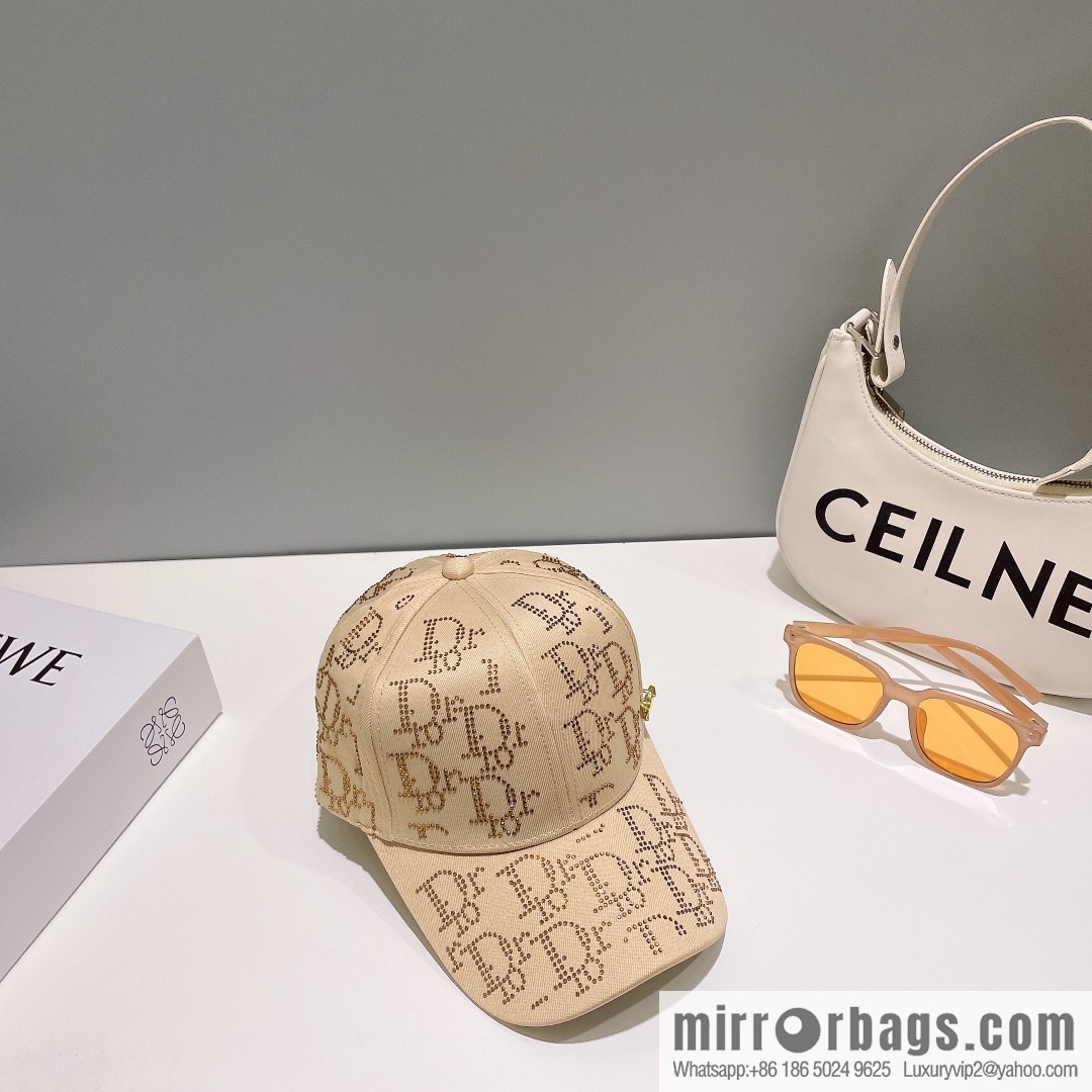 Dior full diamond logo unisex baseball cap