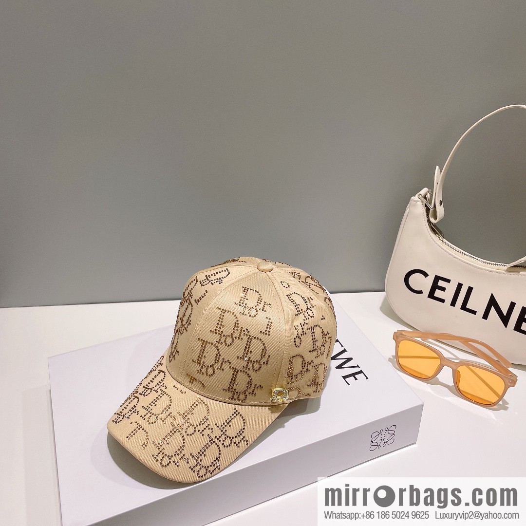 Dior full diamond logo unisex baseball cap
