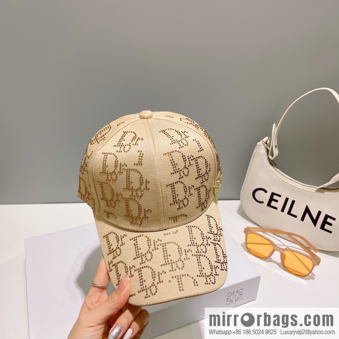 Dior full diamond logo unisex baseball cap