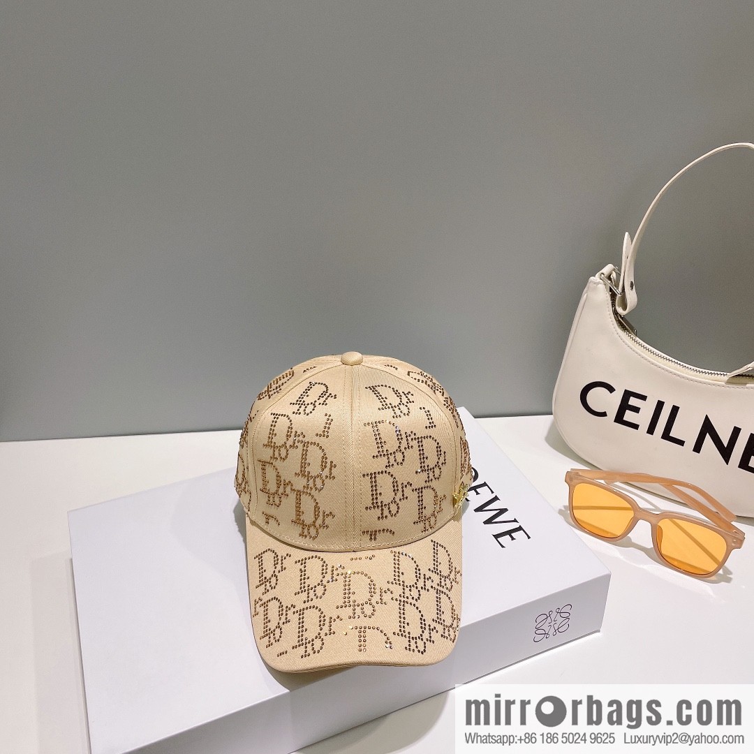 Dior full diamond logo unisex baseball cap