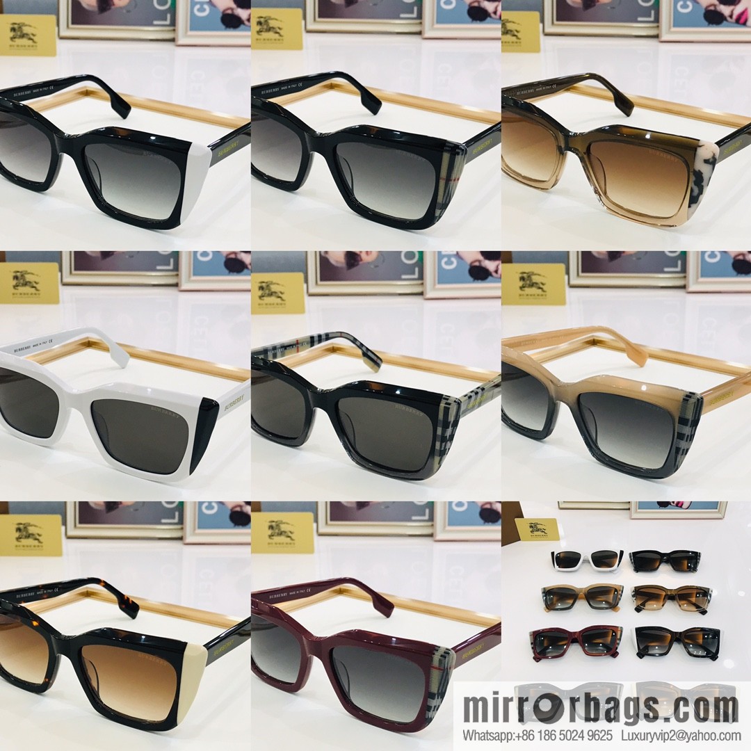 Burberry color matching plate frame unisex sunglasses