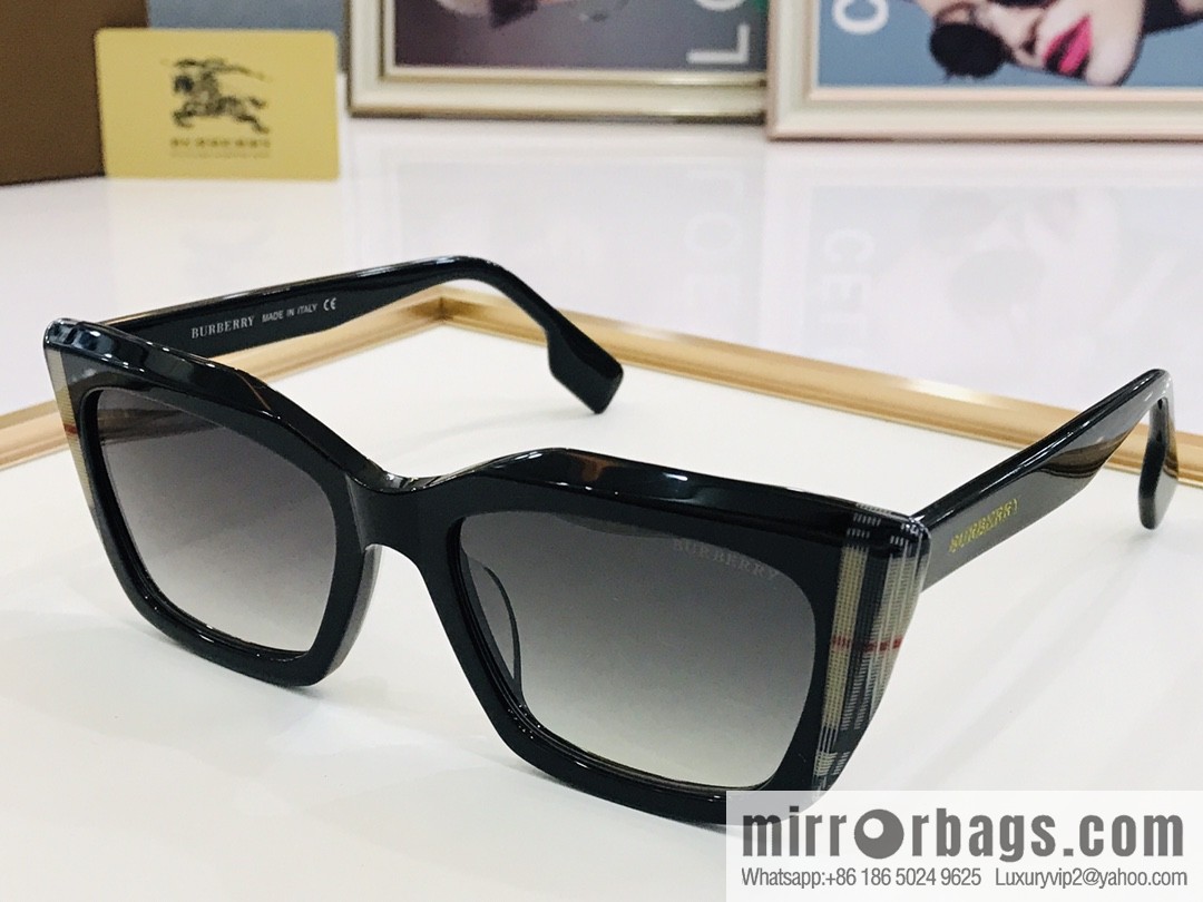 Burberry color matching plate frame unisex sunglasses