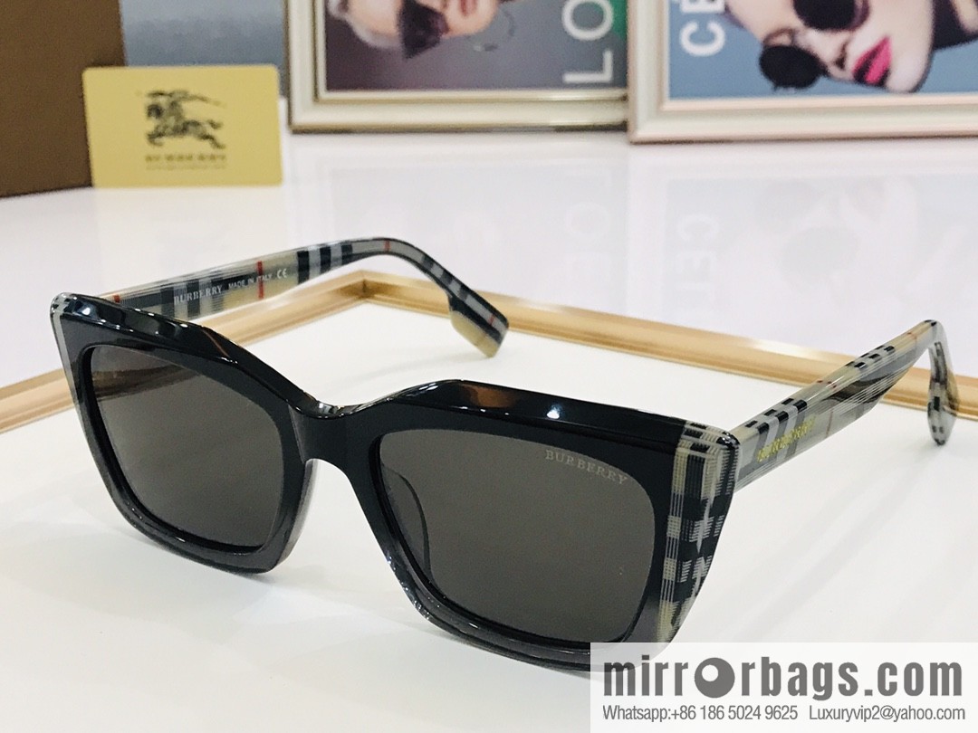 Burberry color matching plate frame unisex sunglasses